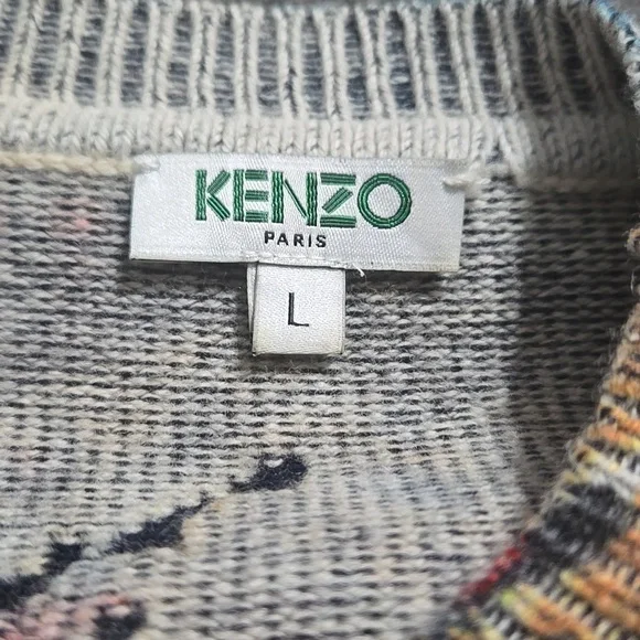 KENZO FLYING TIGER WOOL BLEND SWEATER SIZE LARGE.   #7358 - Picture 11 of 12